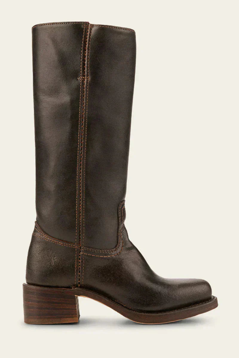 Classic Women's Knee High Black Leather Boots with Block Heel – Durable and Timeless Design 8
