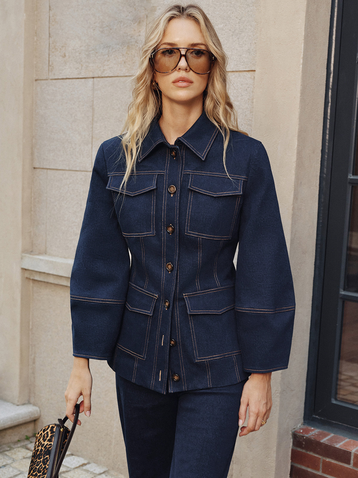 Contrast Stitching Denim Jacket 0