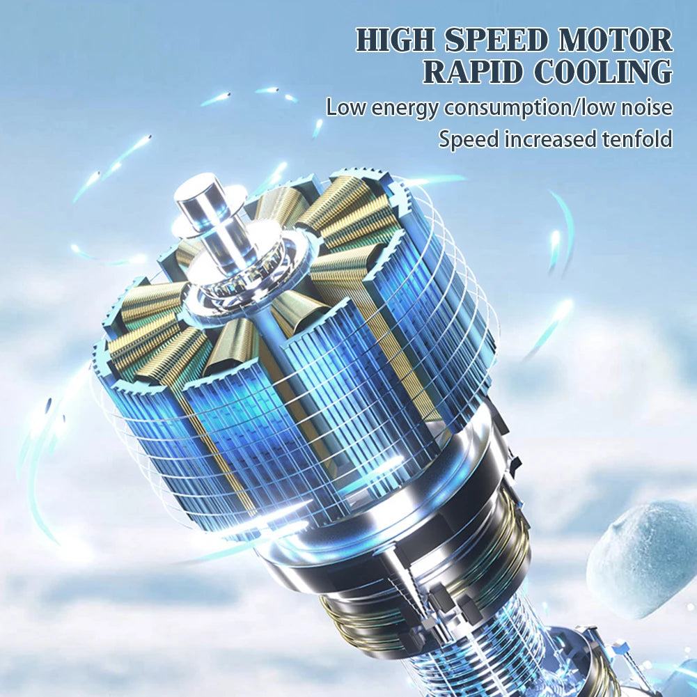 Cooliox Mini hand fan | 100 wind turbines & digital display | Foldable & USB load bar | 4000mAh battery 3