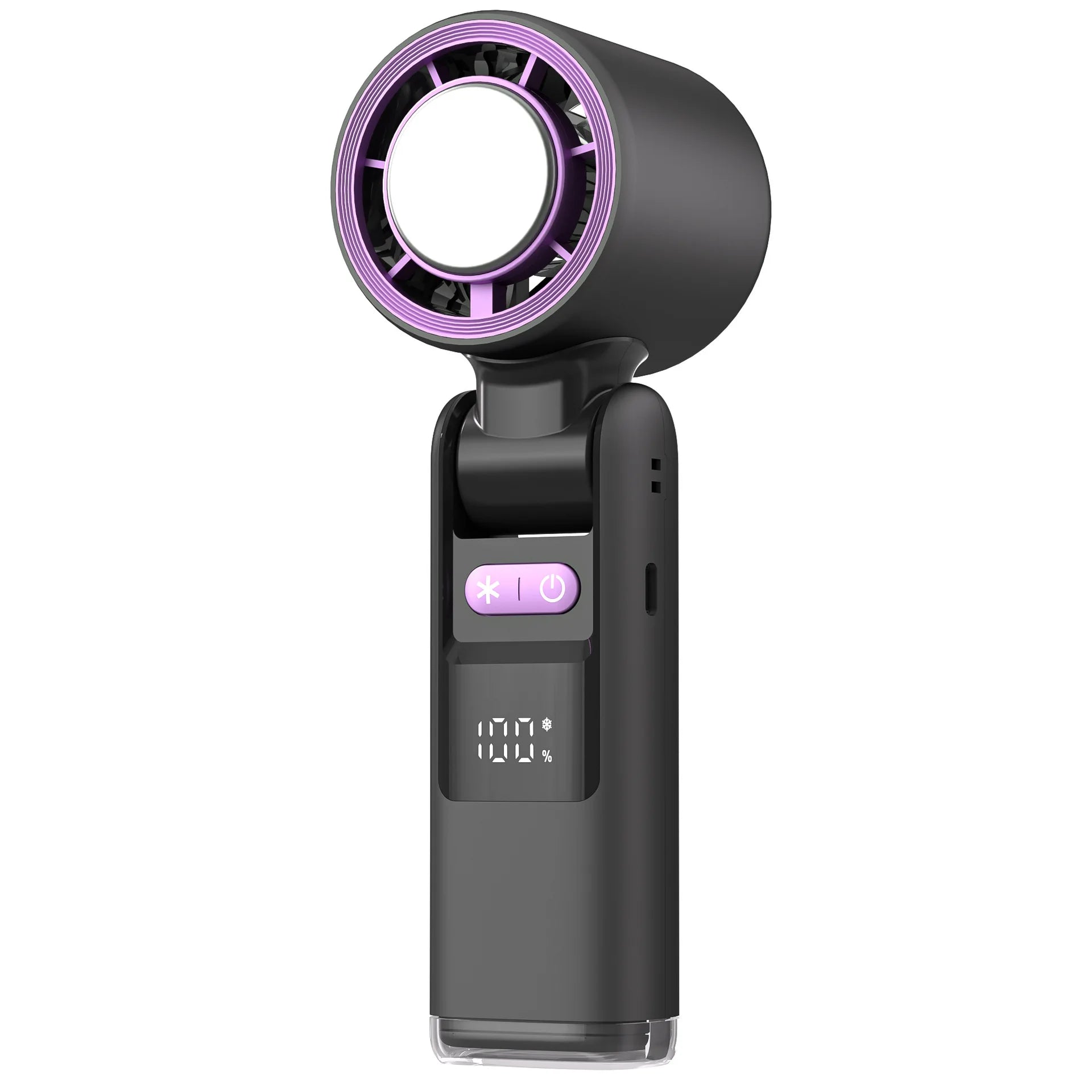 Cooliox Mini hand fan | 100 wind turbines & digital display | Foldable & USB load bar | 4000mAh battery 6