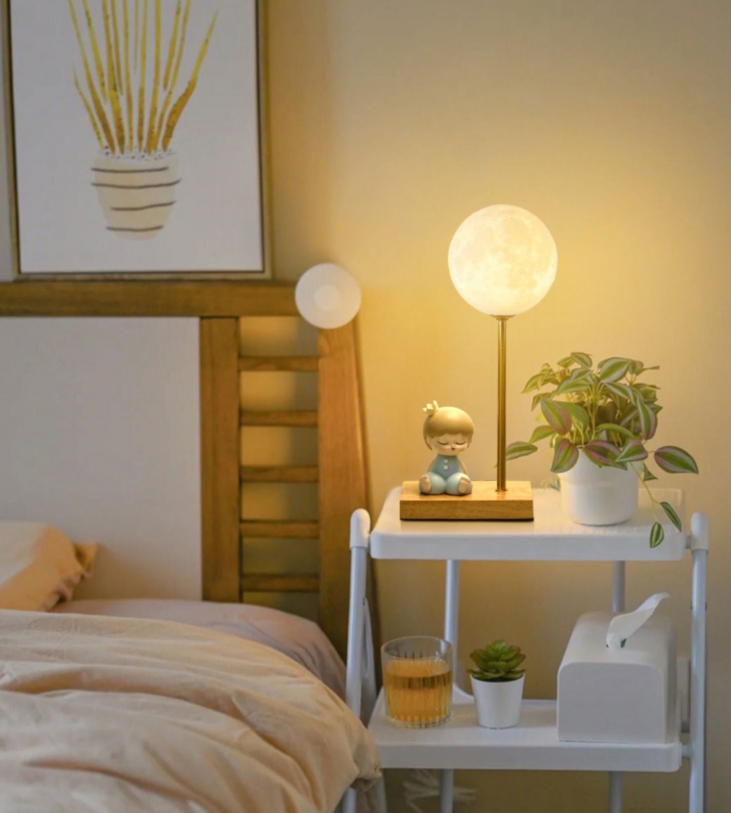 MoonGlow - Creative Table Lamp with Moon Shape and LED Light