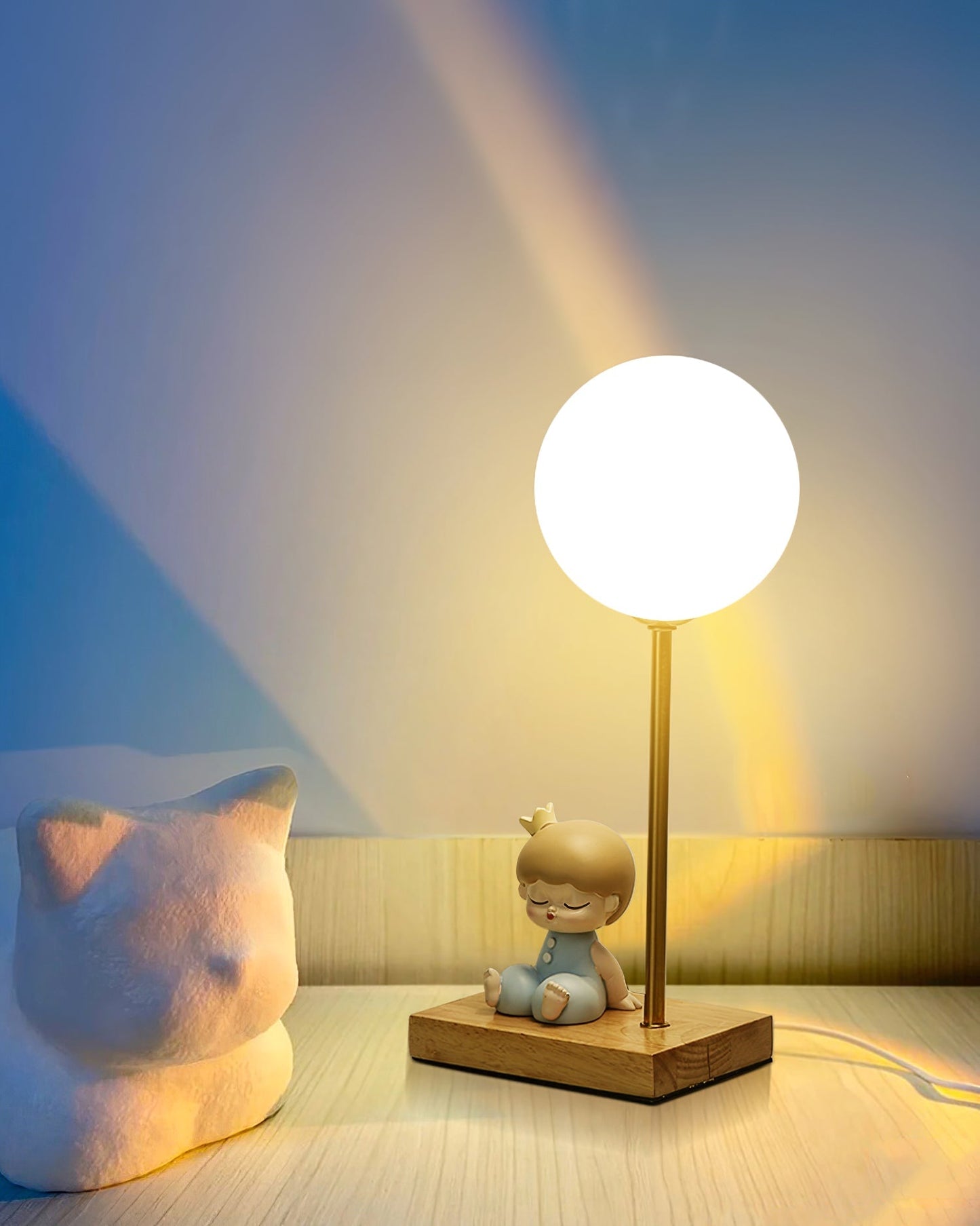 MoonGlow - Creative Table Lamp with Moon Shape and LED Light