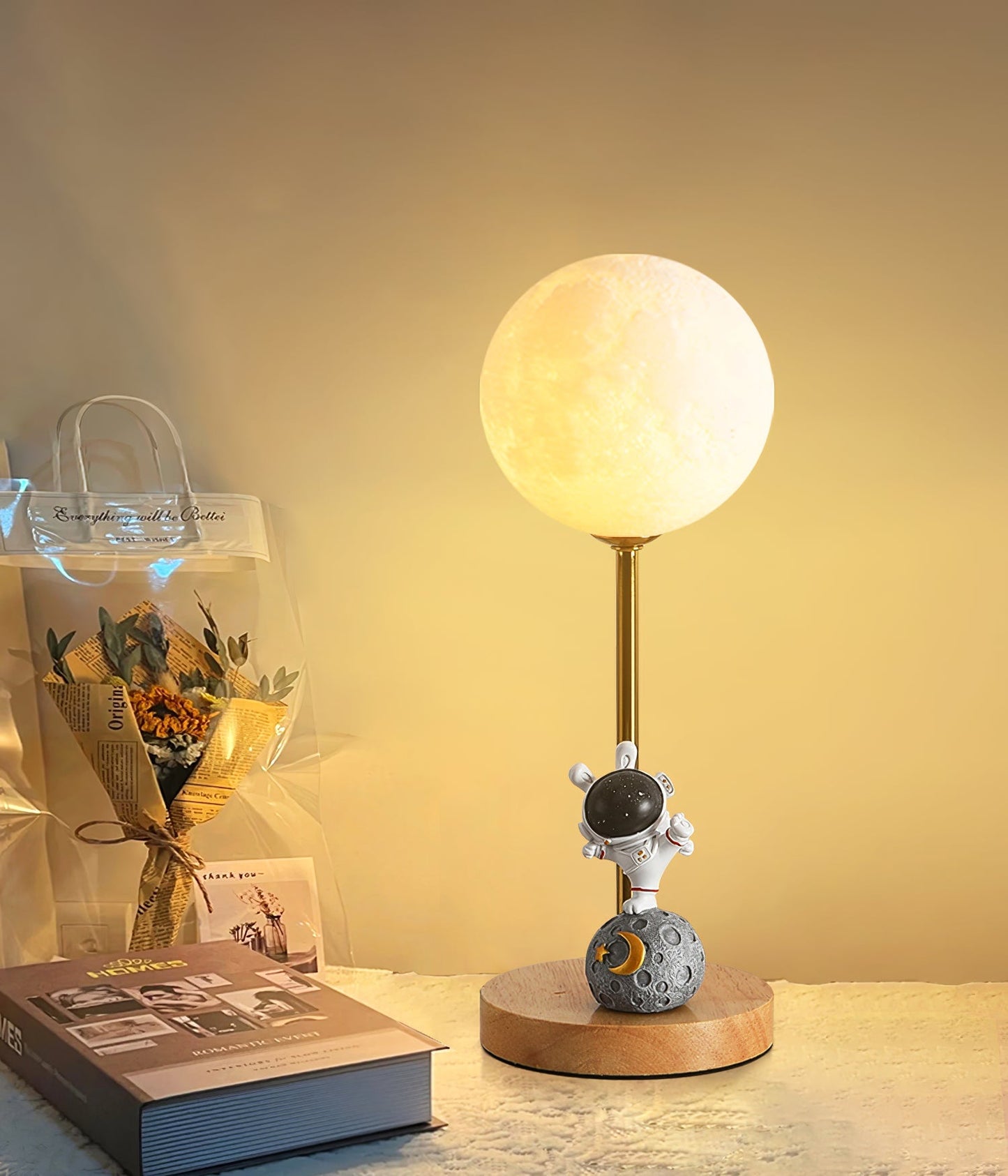 MoonGlow - Creative Table Lamp with Moon Shape and LED Light