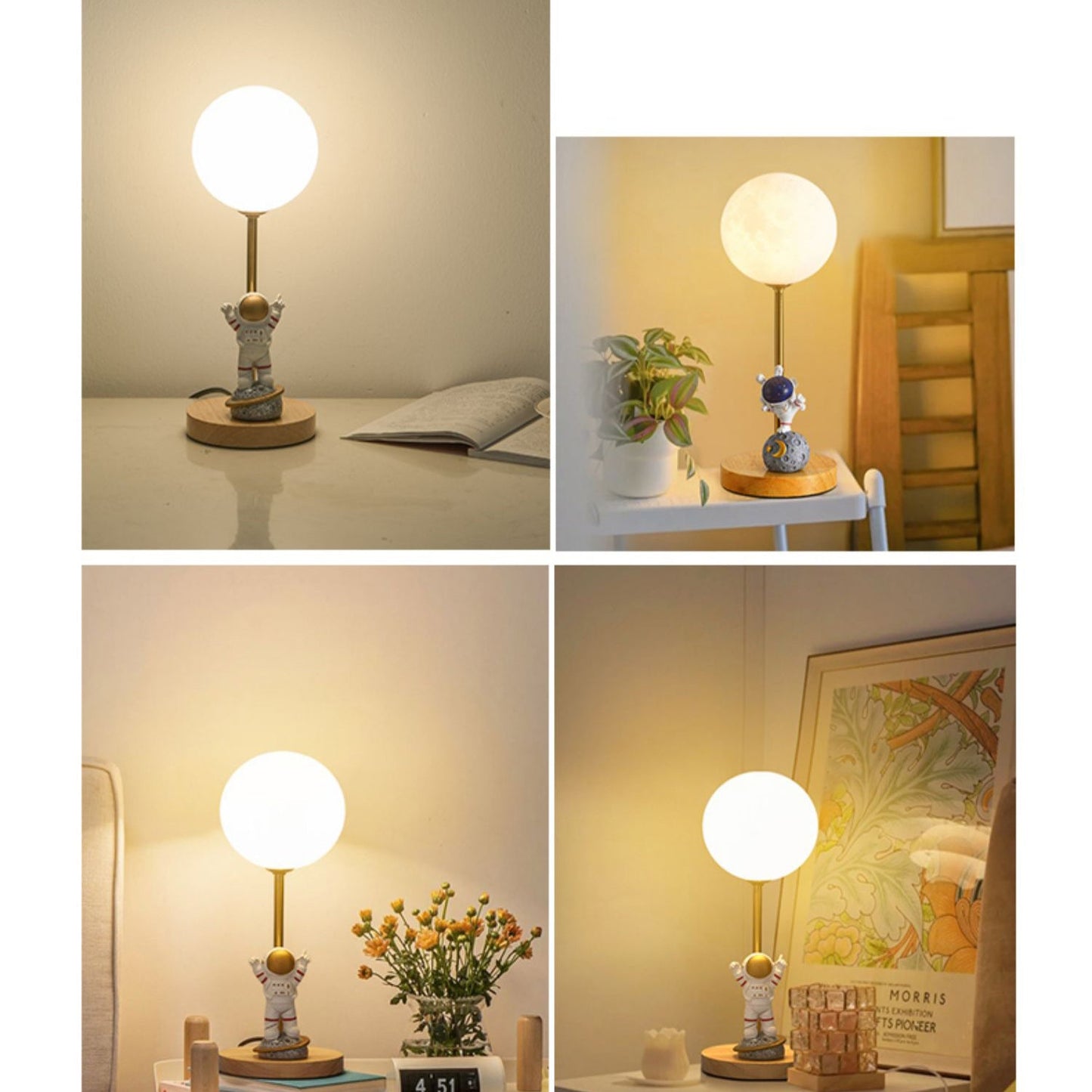 MoonGlow - Creative Table Lamp with Moon Shape and LED Light