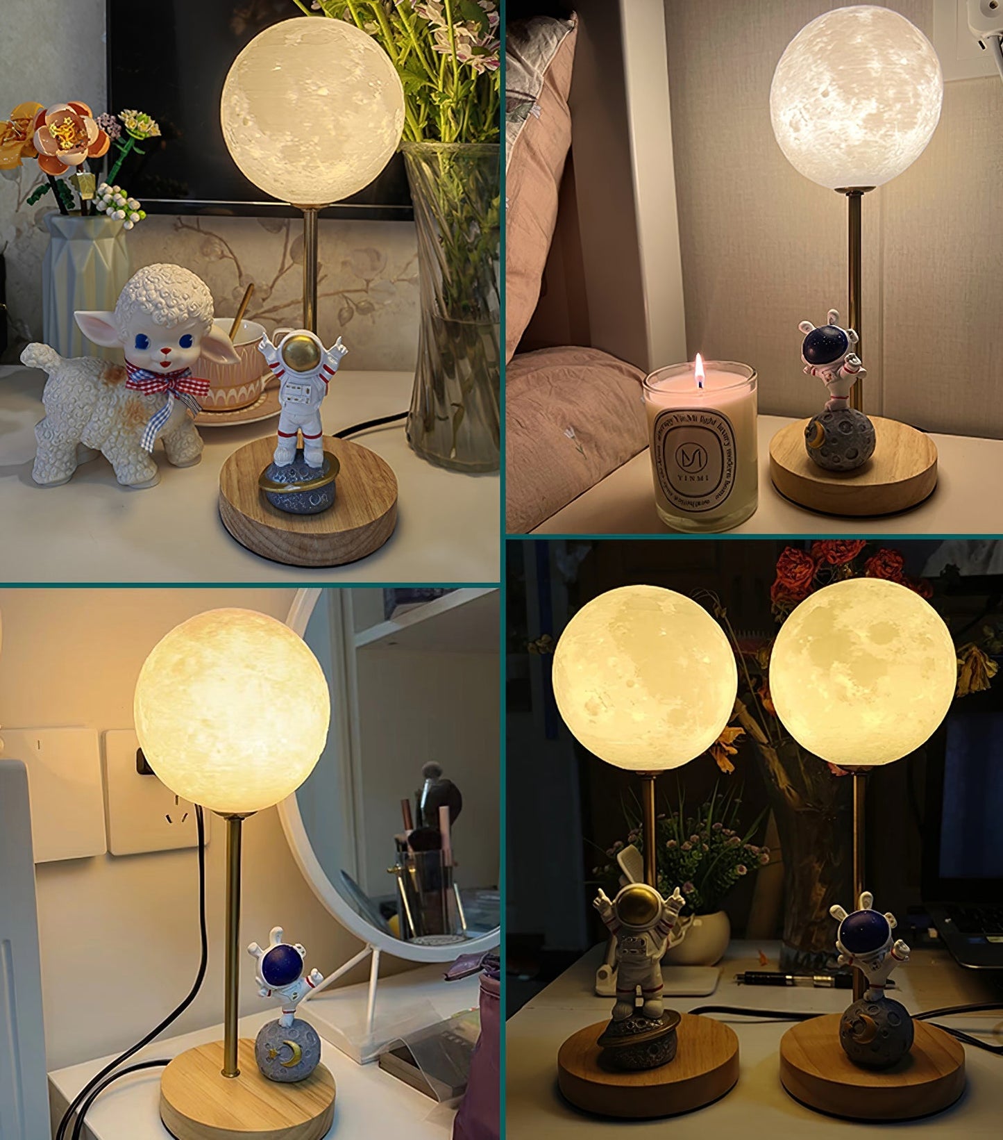 MoonGlow - Creative Table Lamp with Moon Shape and LED Light