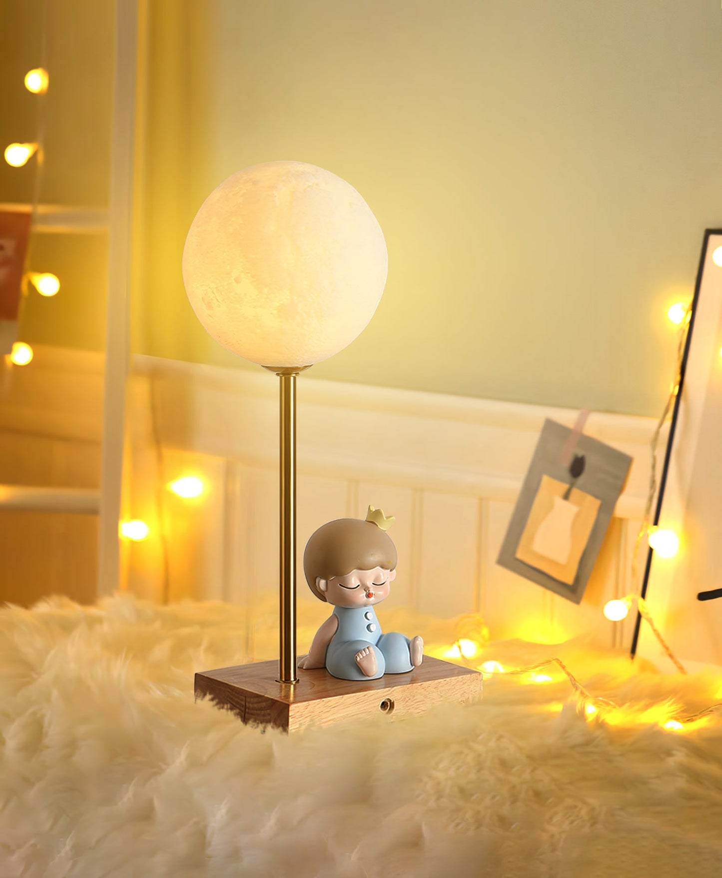 MoonGlow - Creative Table Lamp with Moon Shape and LED Light