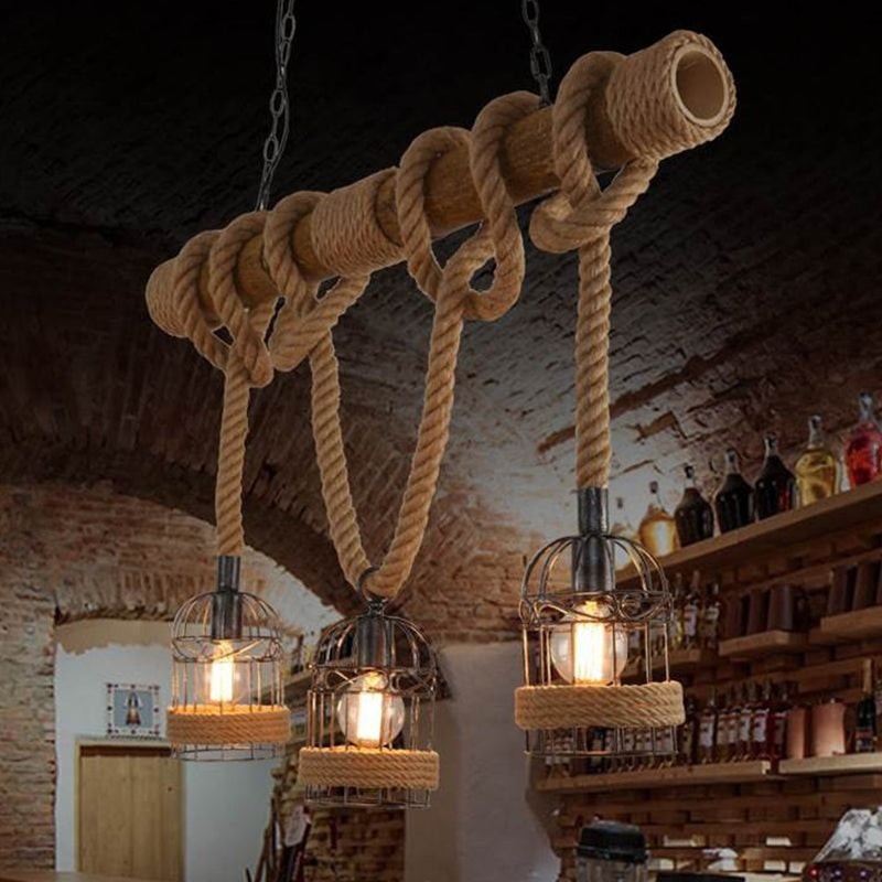 TimberGlow - Retro Wooden Ceiling Light