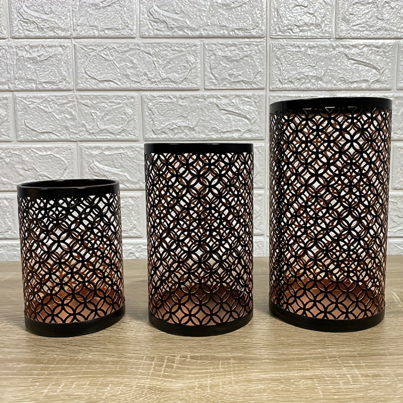 StylishFlame - 3-teilige Eisenkerzenhalter