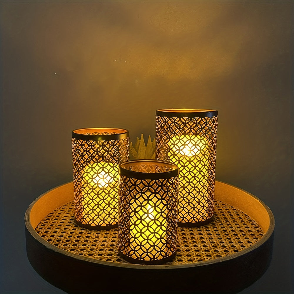 StylishFlame - 3-teilige Eisenkerzenhalter
