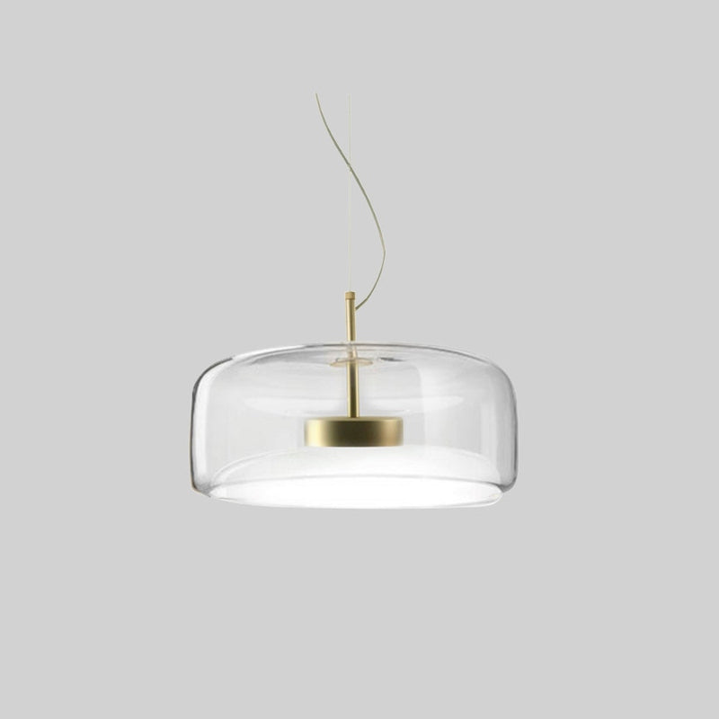 GoldenGlow - Retro Gold LED Pendant Lights in Glass