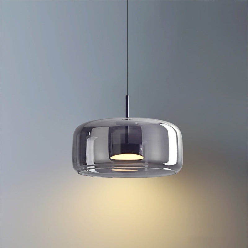 GoldenGlow - Retro Gold LED Pendant Lights in Glass