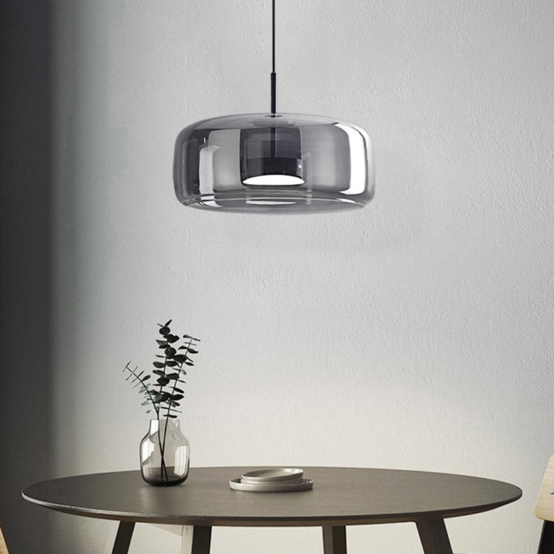 GoldenGlow - Retro Gold LED Pendant Lights in Glass