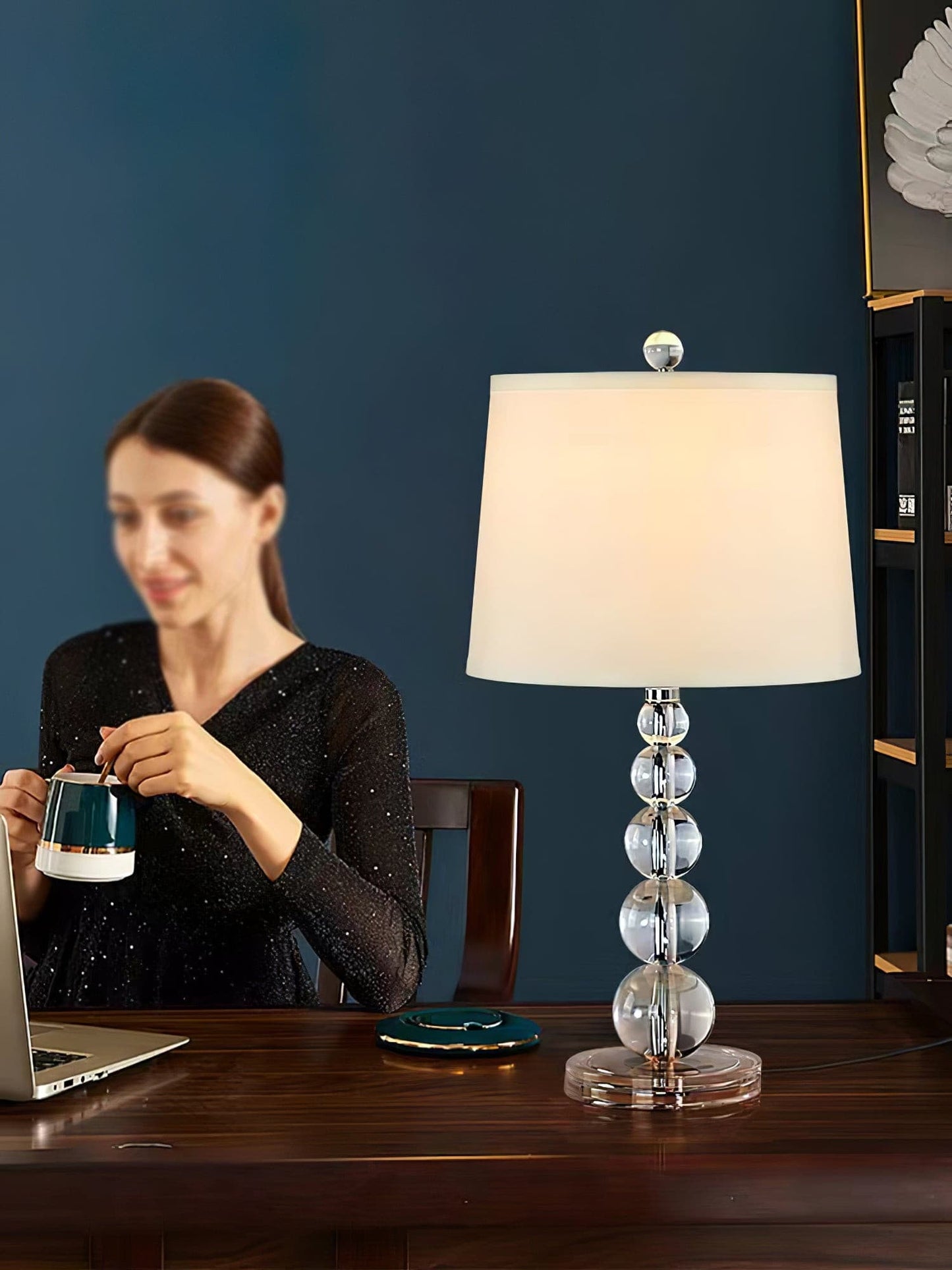 CrystalSphere - Elegant Table Lamp with Crystal Globe Design