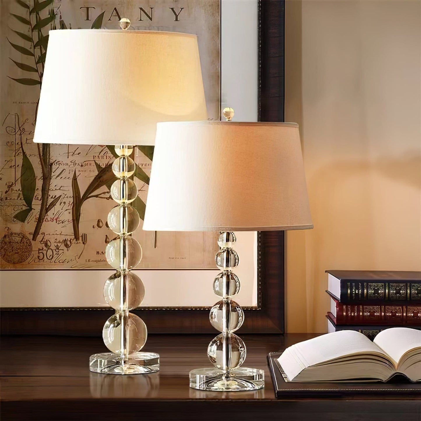 CrystalSphere - Elegant Table Lamp with Crystal Globe Design