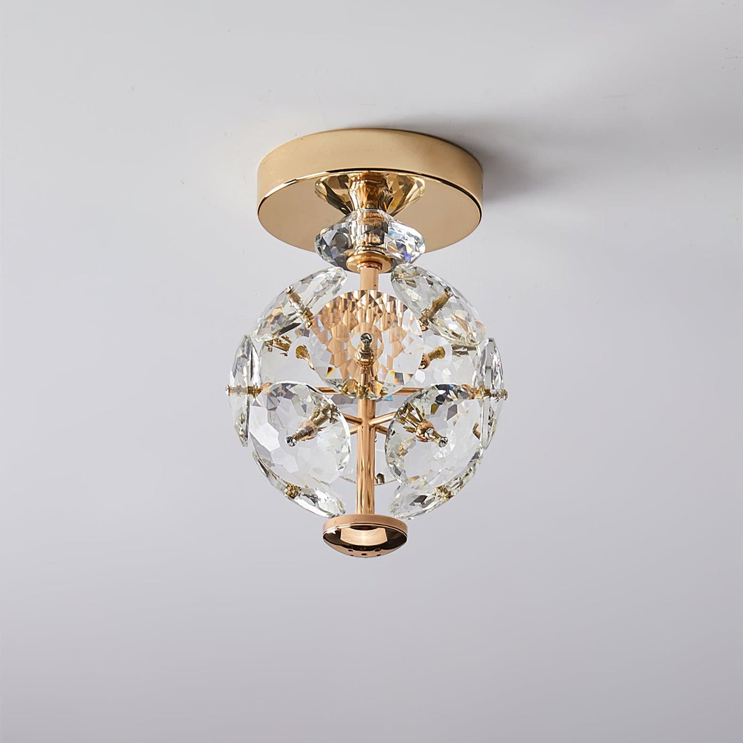 CrystalGlobe - Ceiling Lamp with Polished Crystal Sphere and Classic Design