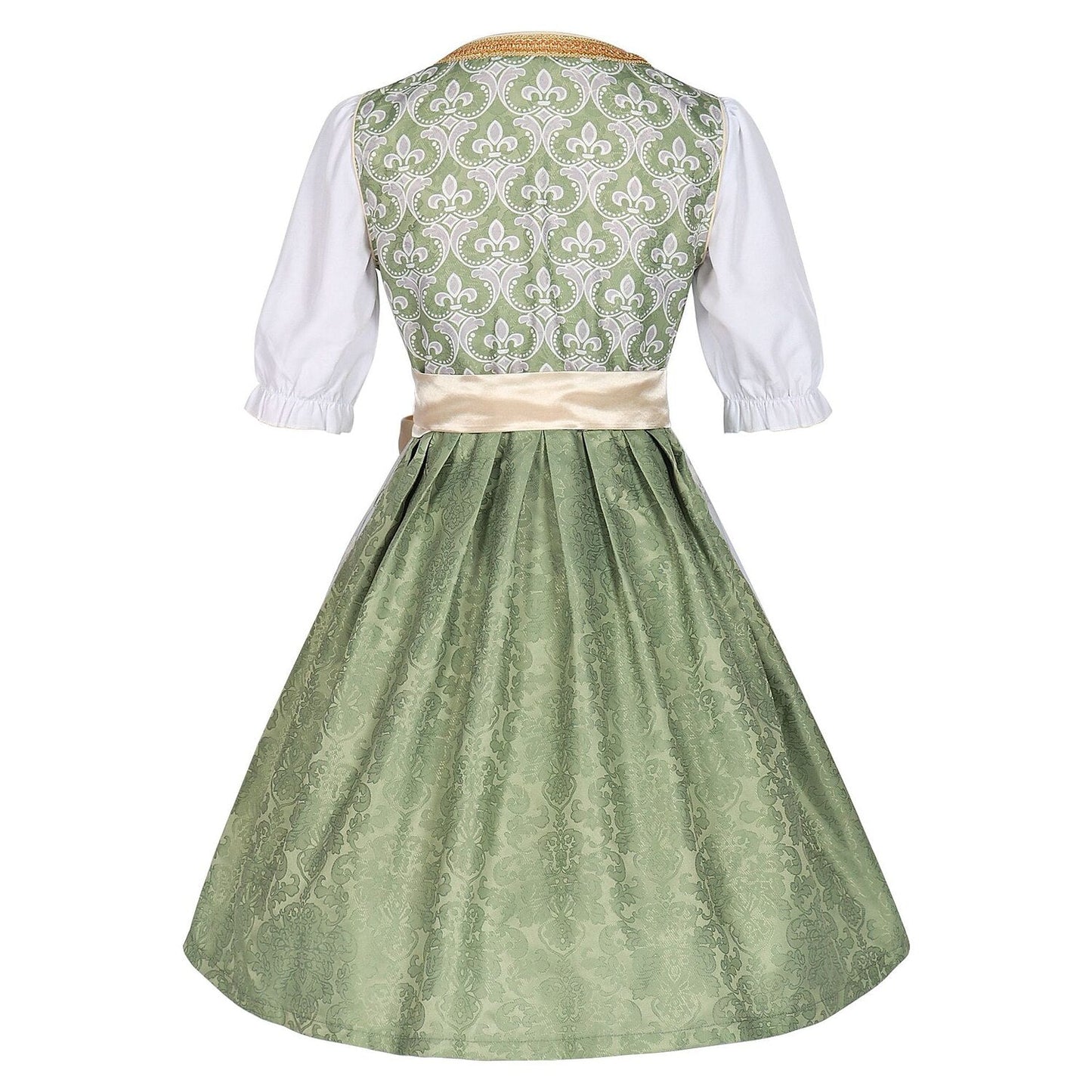 Dirndl dress in champagne gold – Oktoberfest | Elegant traditional dress with apron and blouse 2