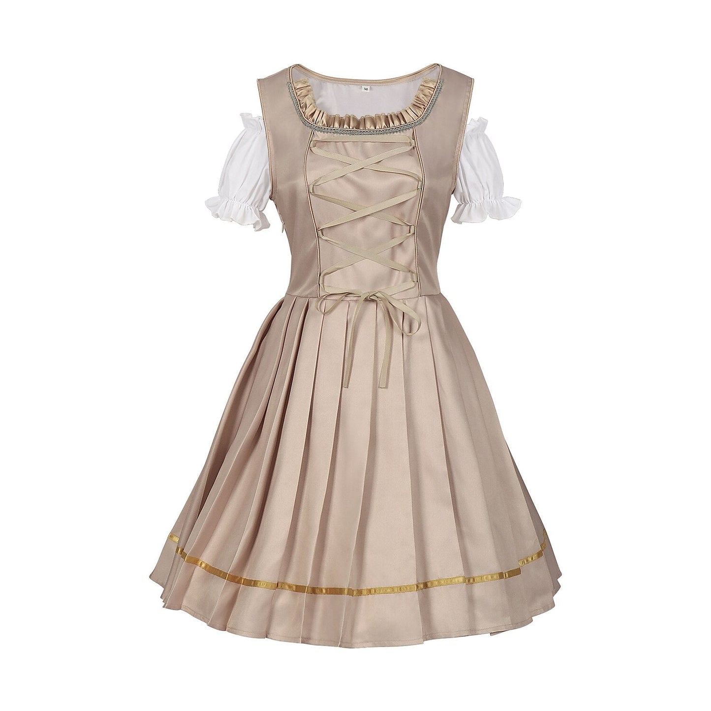 Dirndl dress in champagne gold – Oktoberfest | Elegant traditional dress with apron and blouse 8