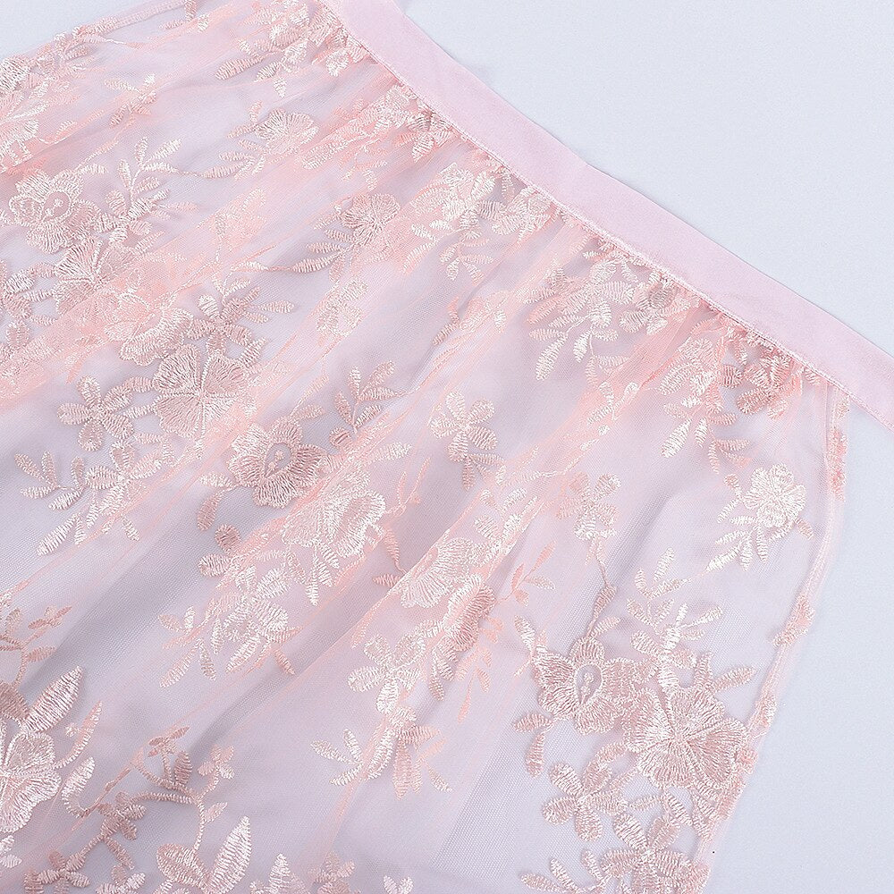 Dirndl dress in grey – Oktoberfest | With pink lace apron for an elegant traditional style 8
