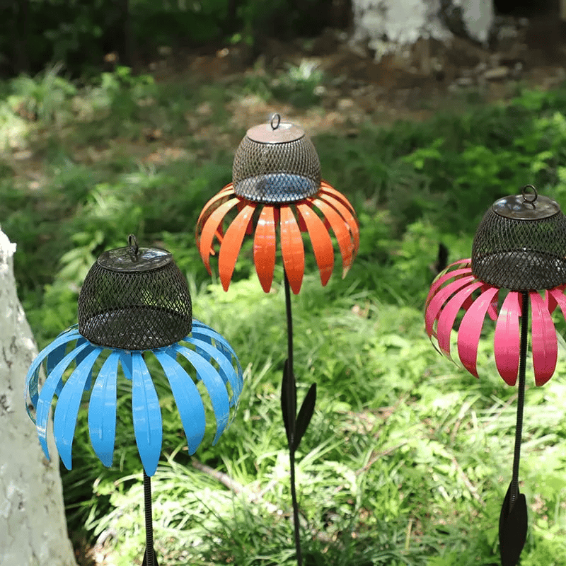 Durable Metal Bird Feeder House with Elegant Sunflower Design – Weather Resistant Garden Decor 3
