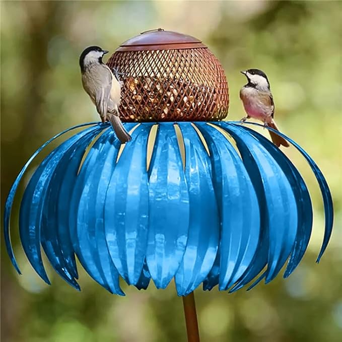 Durable Metal Bird Feeder House with Elegant Sunflower Design – Weather Resistant Garden Decor 6