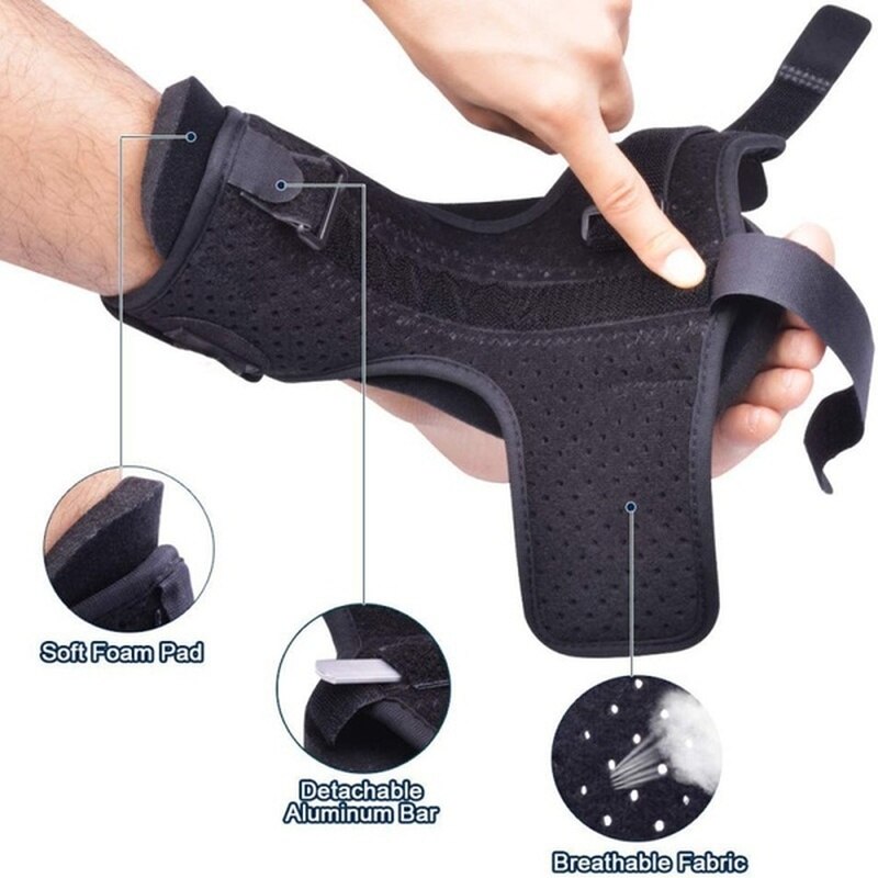 Adjustable Dorsal Night Splint with Plantar Drop Orthotic Brace for Heel Pain Relief-4