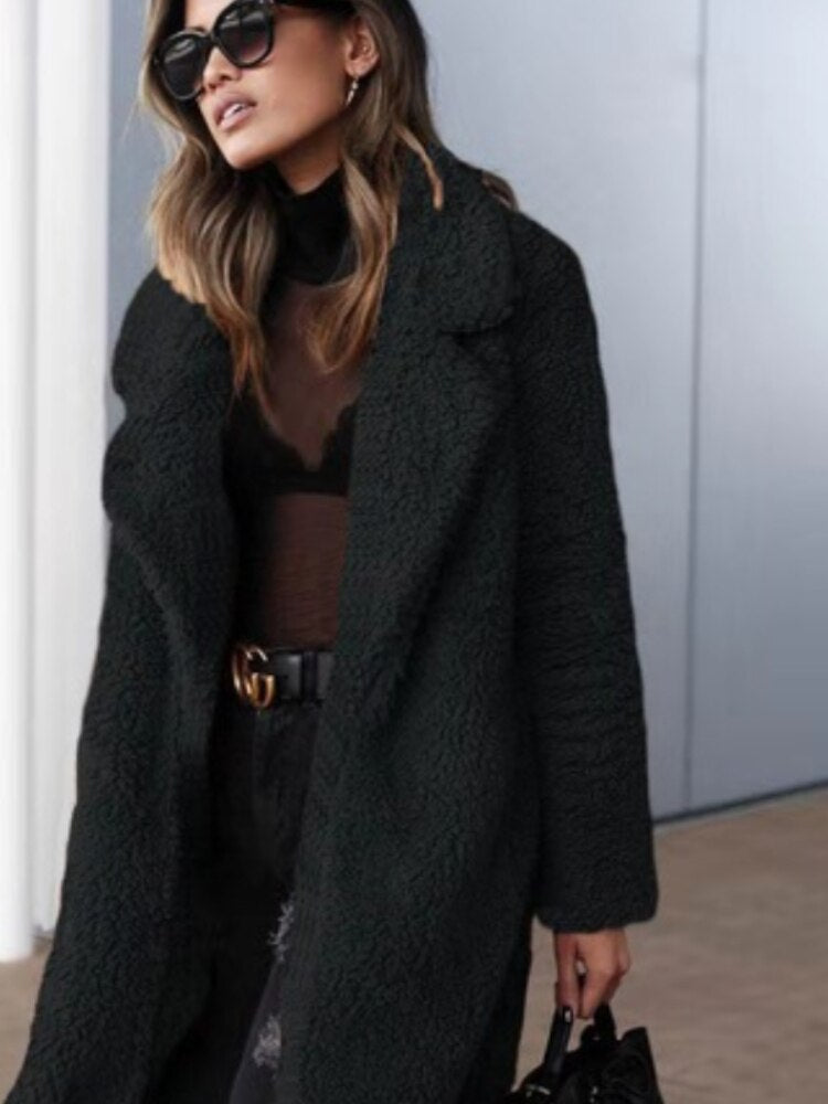 Elena | Cozy Oversized Teddy Winter Coat with Lapel Collar for Women 2