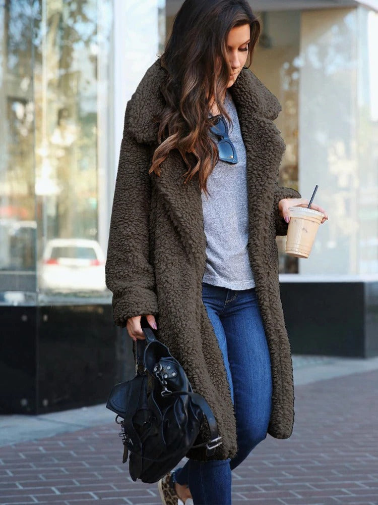 Elena | Cozy Oversized Teddy Winter Coat with Lapel Collar for Women 4
