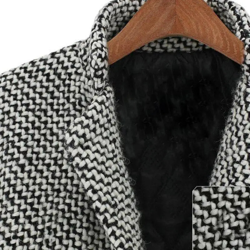 Elena | Elegant Tailored Houndstooth Wool Winter Coat for Women 4