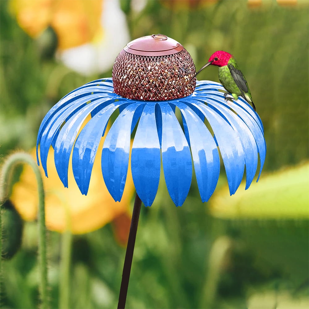 FloraBloom | Elegant Decorative Metal Flower Bird Feeder for Outdoor Gardens 5