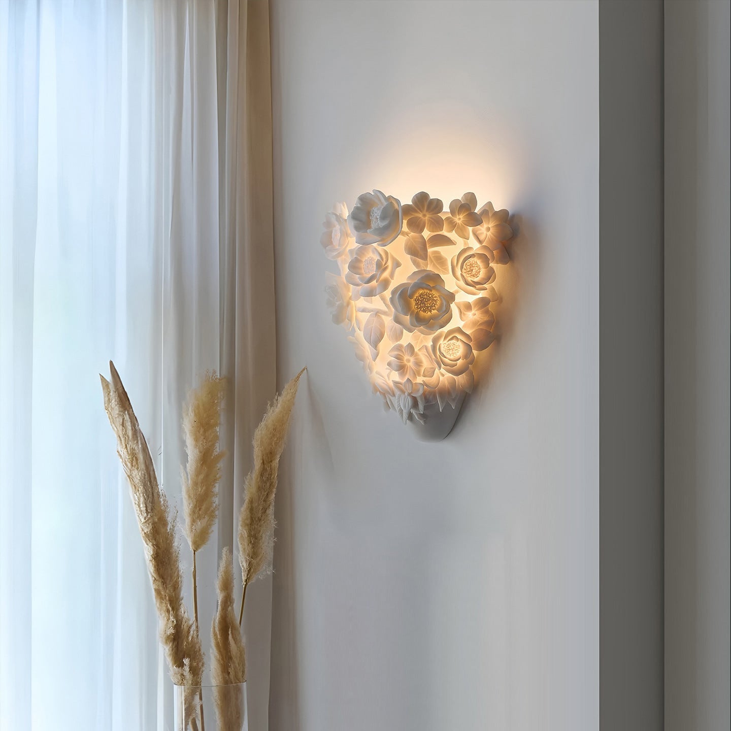 Glimora | Aesthetic Ceramic Flower Wall Lamp 1
