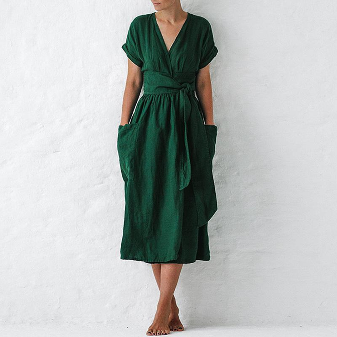 Variant image for Casual V-Neck Maxi Dress for Women - Stylish A-Line Summer Dress-19