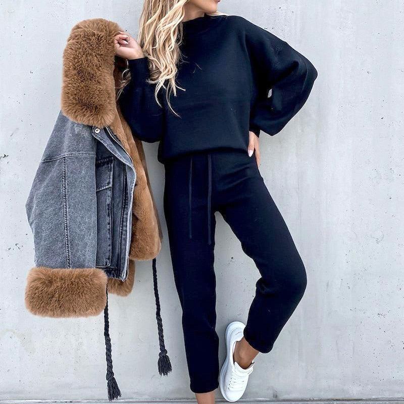 Estilo sereno | Conjunto de Loungewear de Dos Piezas Cómodo