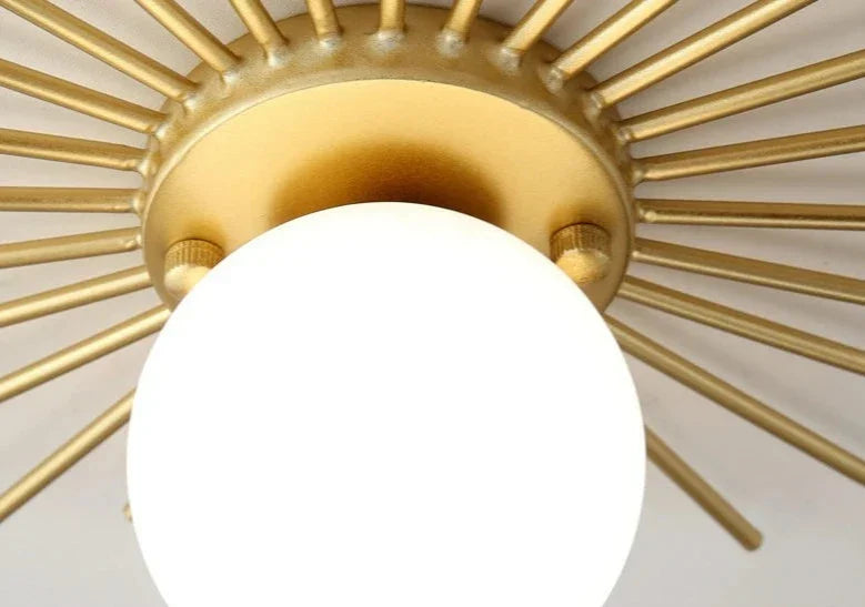 HaloBeam – Elegant Glass and Iron Wall Lamp for Classic Touch
