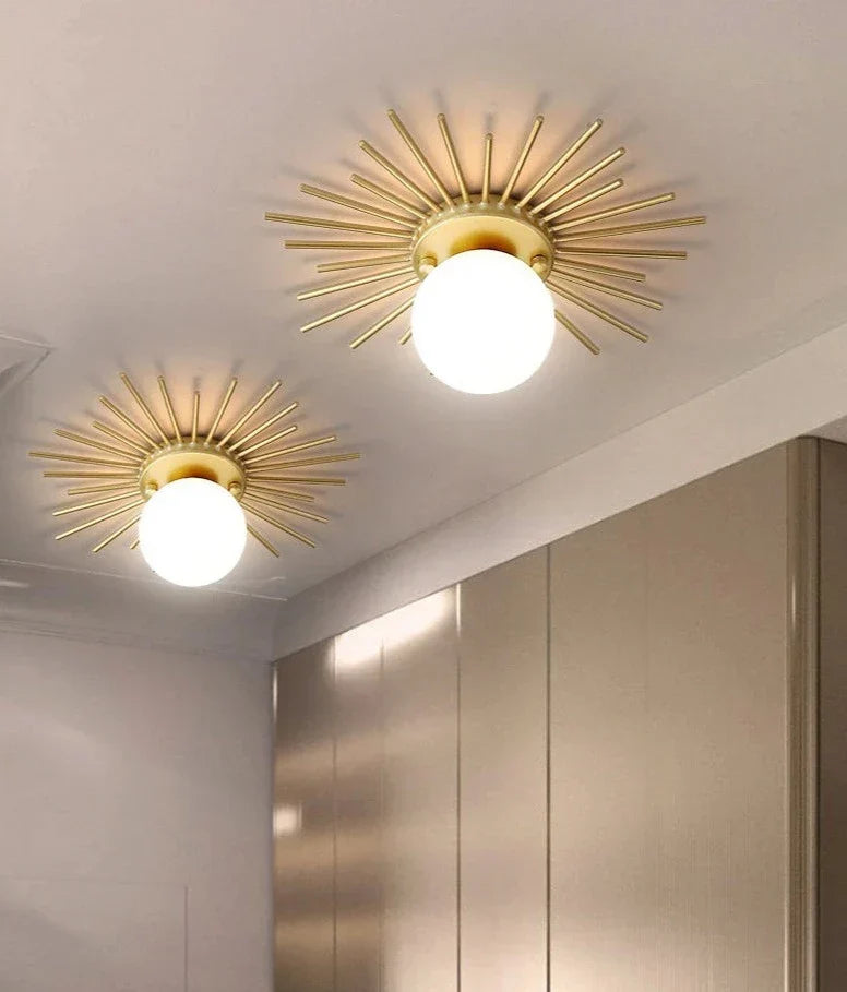 HaloBeam – Elegant Glass and Iron Wall Lamp for Classic Touch
