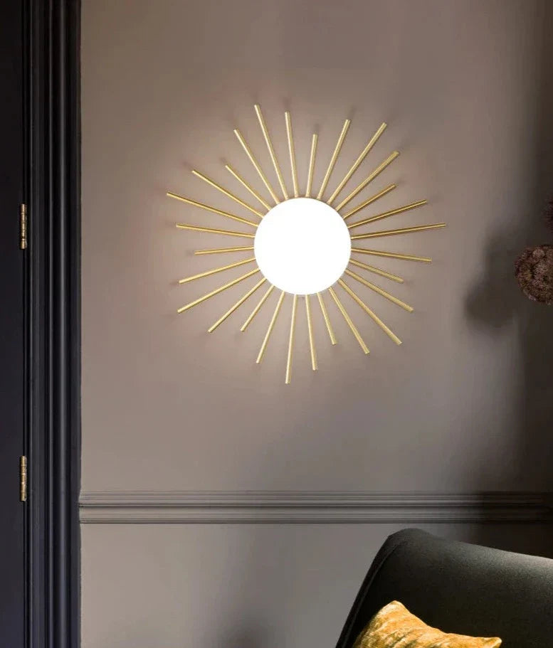 HaloBeam – Elegant Glass and Iron Wall Lamp for Classic Touch