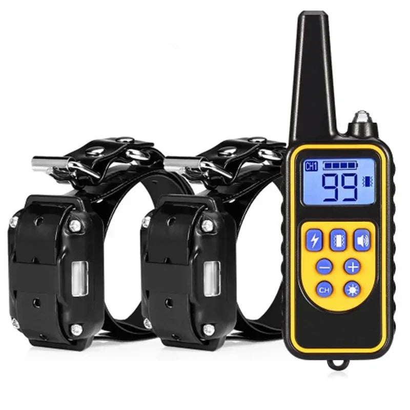 Waterproof Electric Dog Collar with Remote Control – Rechargeable, Adjustable for All Sizes, Humane Training Options-1
