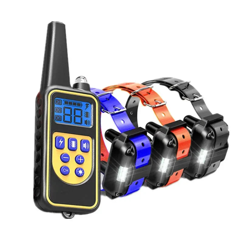Waterproof Electric Dog Collar with Remote Control – Rechargeable, Adjustable for All Sizes, Humane Training Options-2