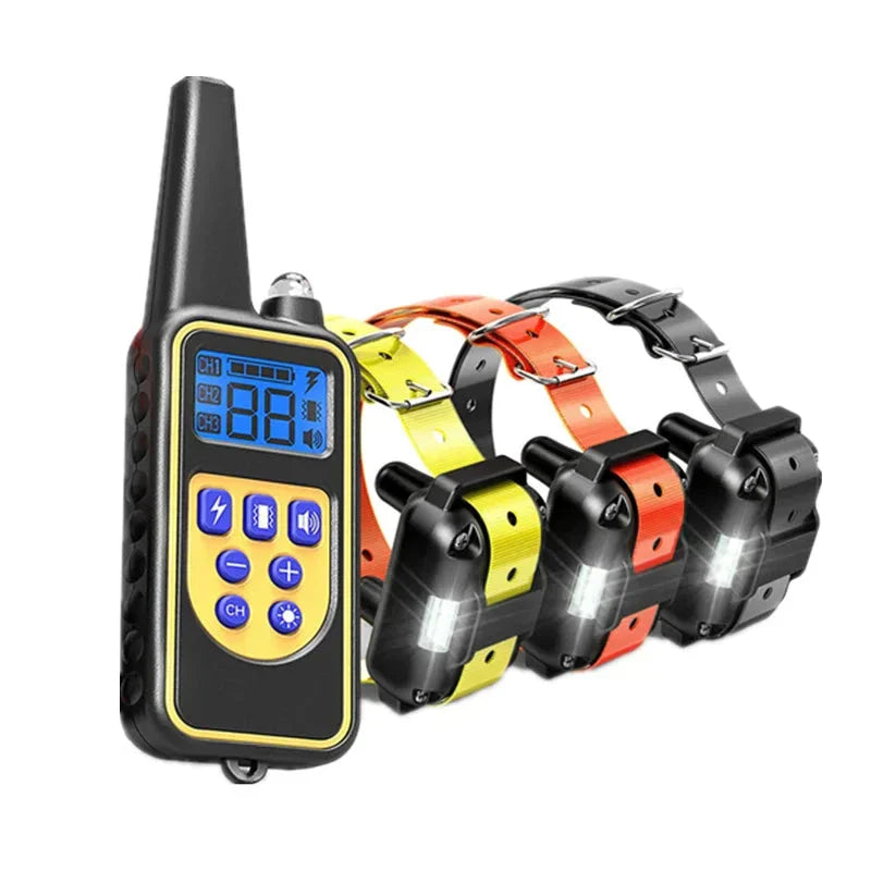 Waterproof Electric Dog Collar with Remote Control – Rechargeable, Adjustable for All Sizes, Humane Training Options-3