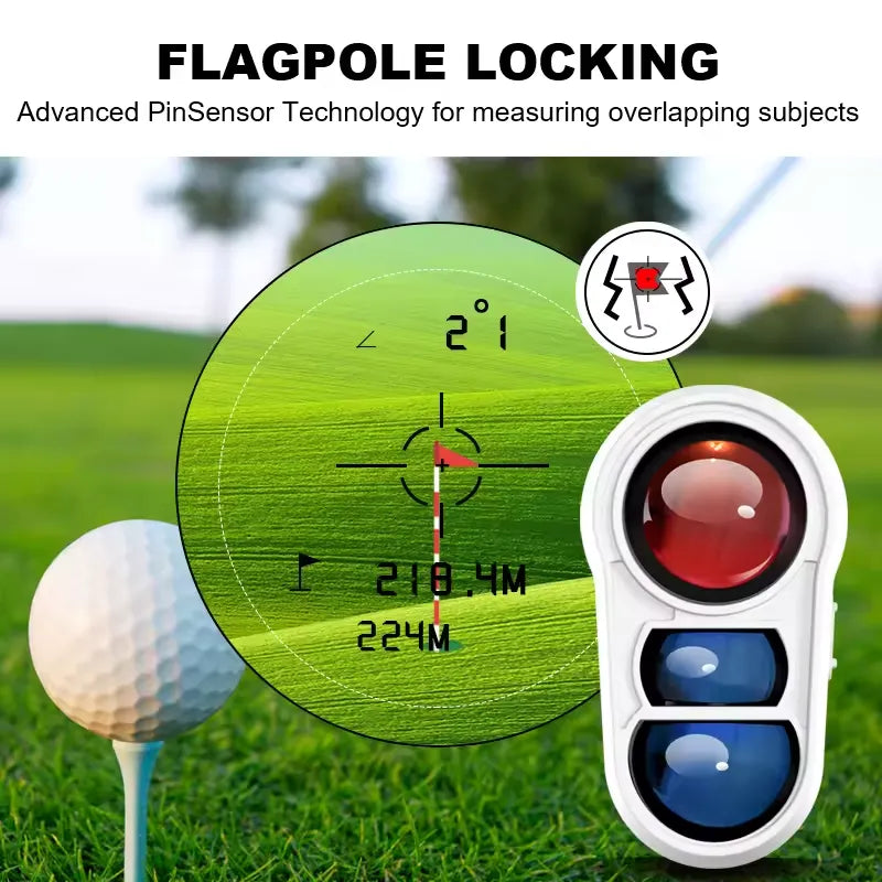 Fortschrittlicher Golf-Entfernungsmesser mit Neigungsausgleich, 914m Reichweite, 6-fache Vergrößerung – Präziser Golf-Entfernungsmesser mit Vibrationsrückmeldung