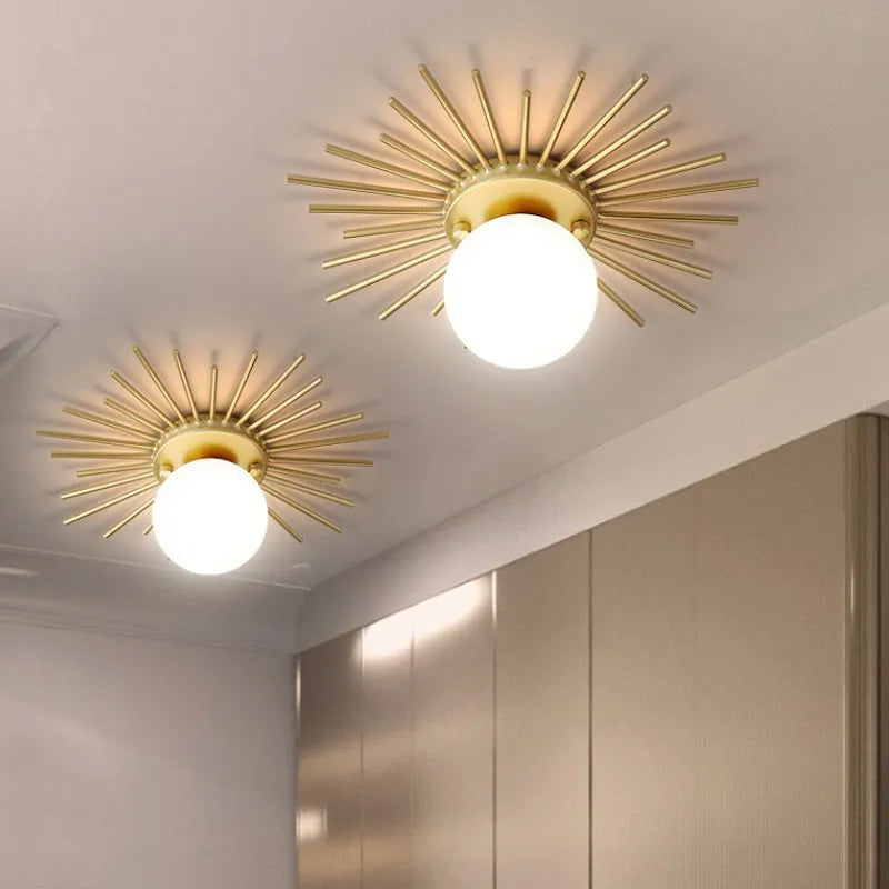 HaloBeam – Elegant Glass and Iron Wall Lamp for Classic Touch