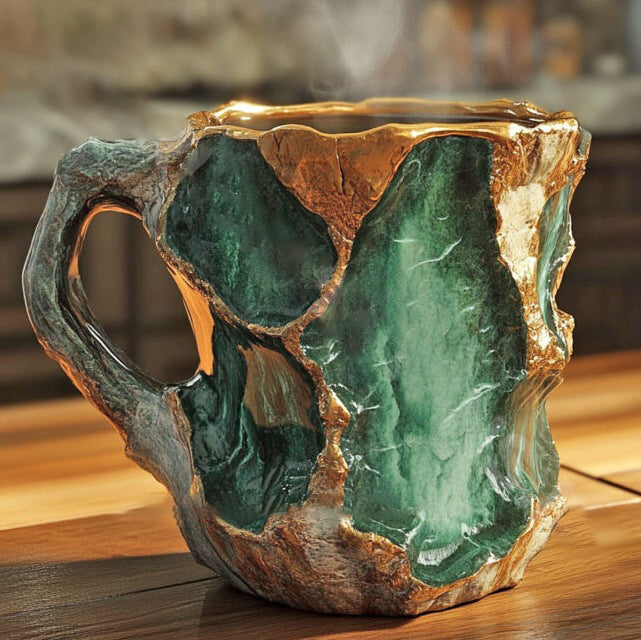 Handcrafted Mineral Crystal Mug – Insulated, Microwave Safe, 350-450 ml, Unique Design 2
