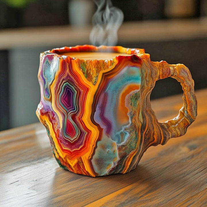 Handcrafted Mineral Crystal Mug – Insulated, Microwave Safe, 350-450 ml, Unique Design 4