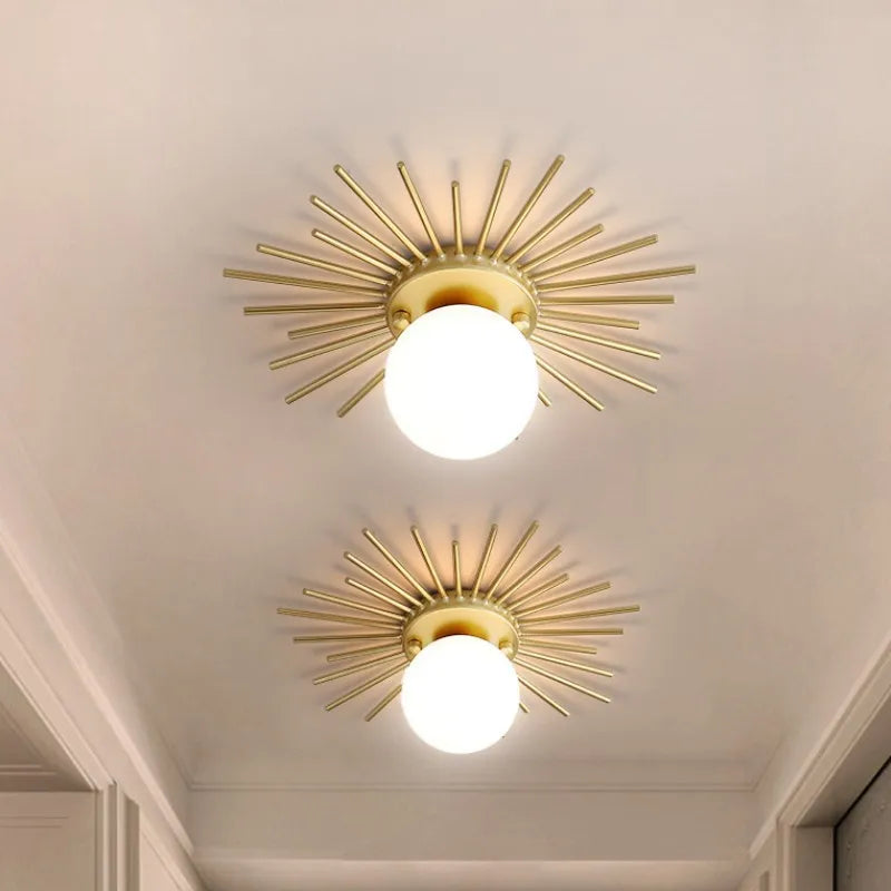 HaloBeam – Elegant Glass and Iron Wall Lamp for Classic Touch