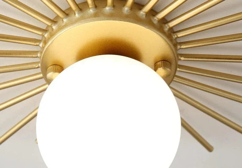 HaloBeam – Elegant Glass and Iron Wall Lamp for Classic Touch
