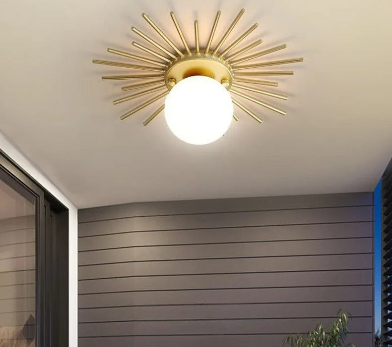 HaloBeam – Elegant Glass and Iron Wall Lamp for Classic Touch