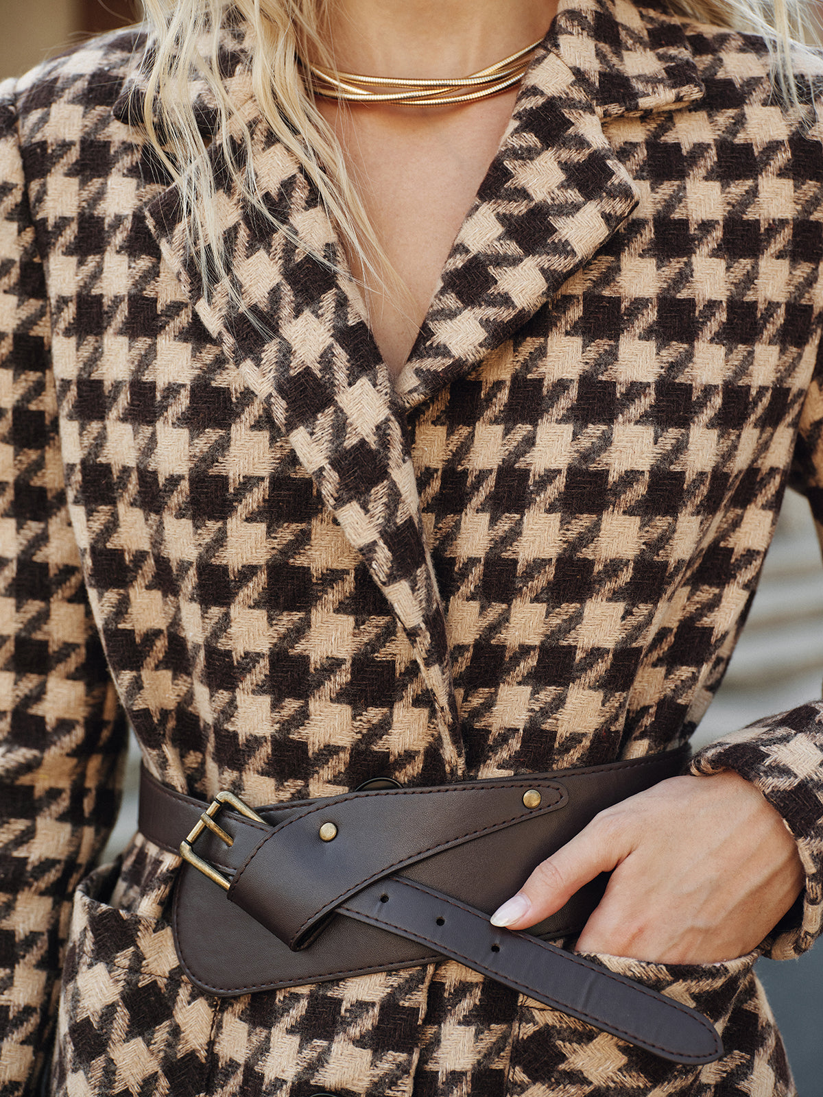 Houndstooth Belted Blazer 3