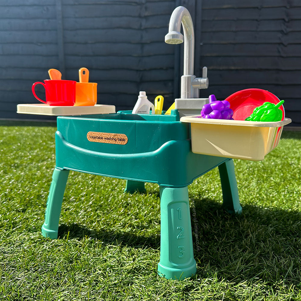 Interactive Water Play Kitchen with Working Tap and 19 Accessories for Kids - Indoor/Outdoor Fun 2