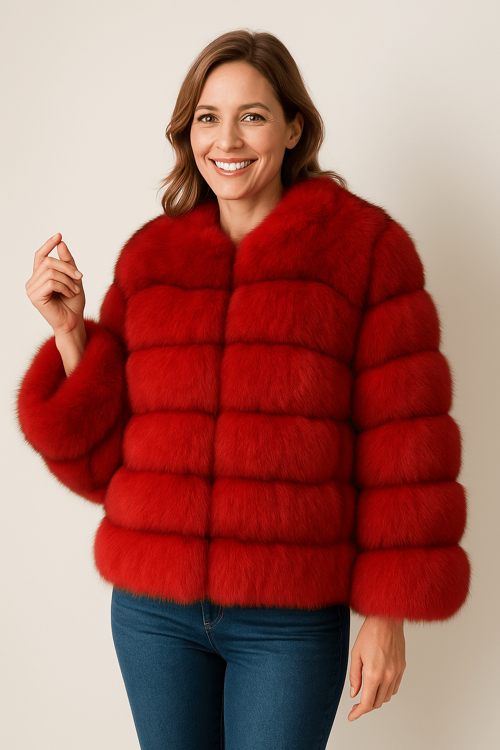 Kirsten Faux Fur Jacket Fluffy Short 8