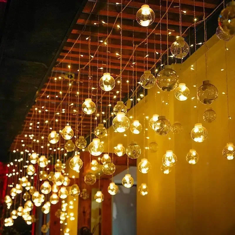 LED Outdoor Fairy String Lights Wreath – Waterproof 3.5m Decorative Patio Lights for Garden, Terrace, and Balcony-5