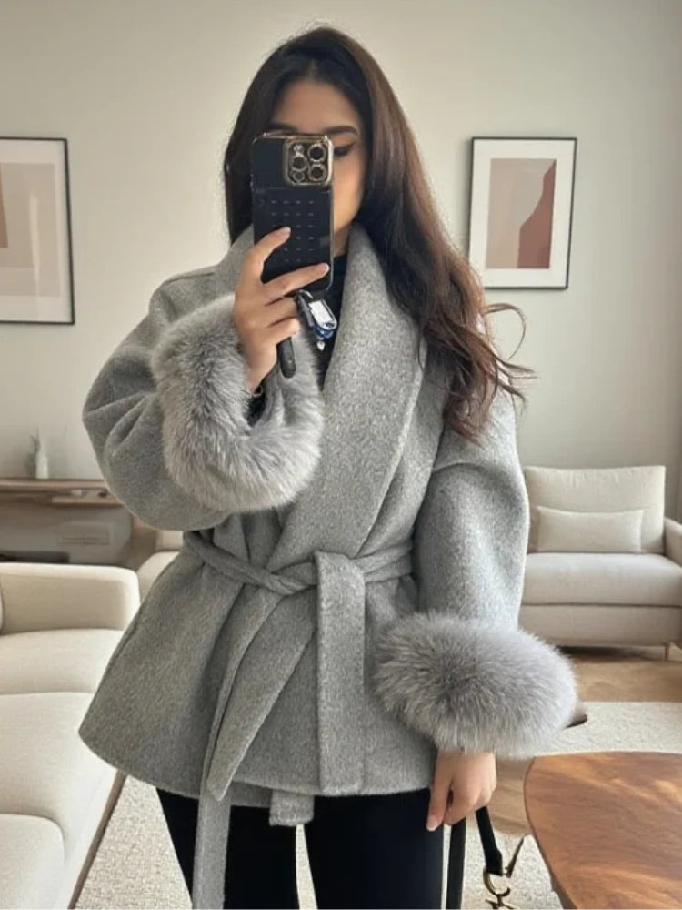 Lace-Up Elegance Women's Coat – Stylish Winter Coat for Chic Looks, Multiple Sizes Available 1